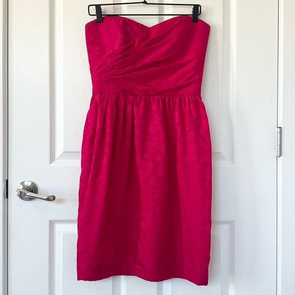 Vintage 100% Silk Pink Sweetheart Strapless Dress - Picture 1 of 7